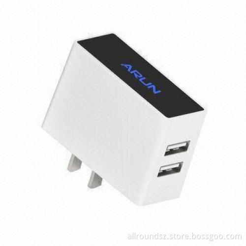 Dual USB Charger for iPad/iPod, 2.1A Output
